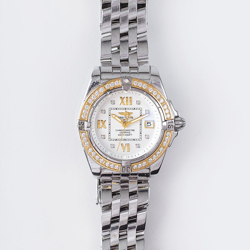 Damen-Armbanduhr 'Cockpit Chronometer' mit Brillant-Besatz