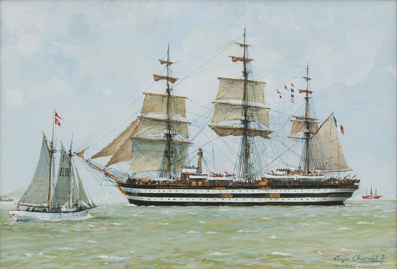 Die Amerigo Vespucci auf der Elbe