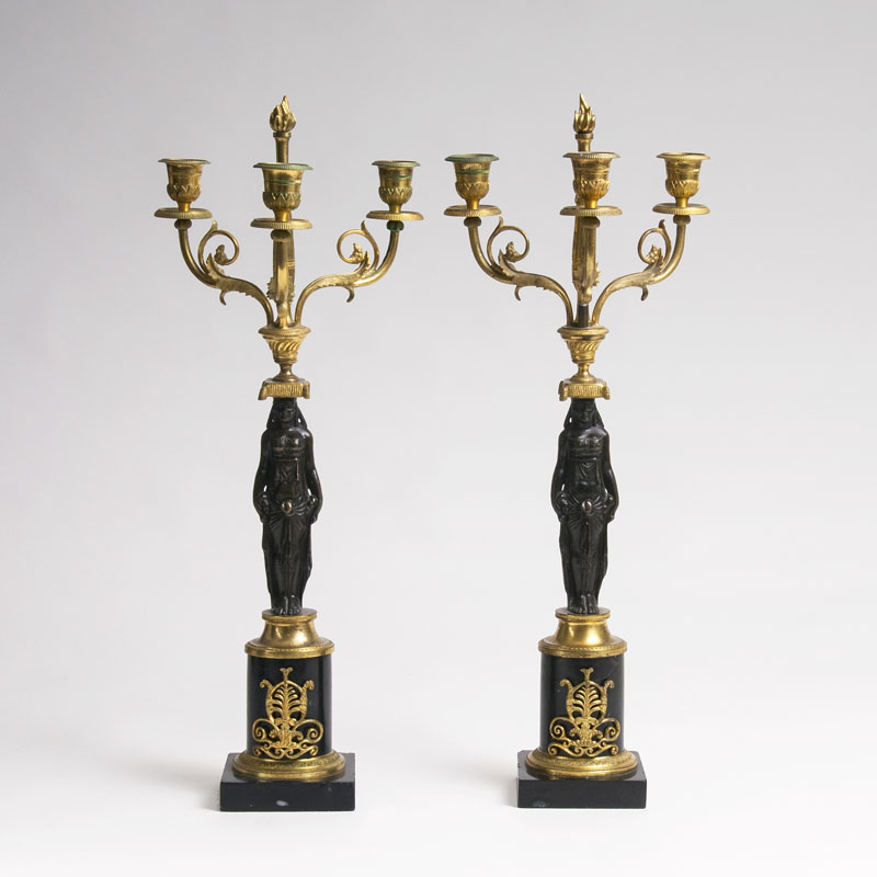 A pair of Empire Candelabras with Caryatids