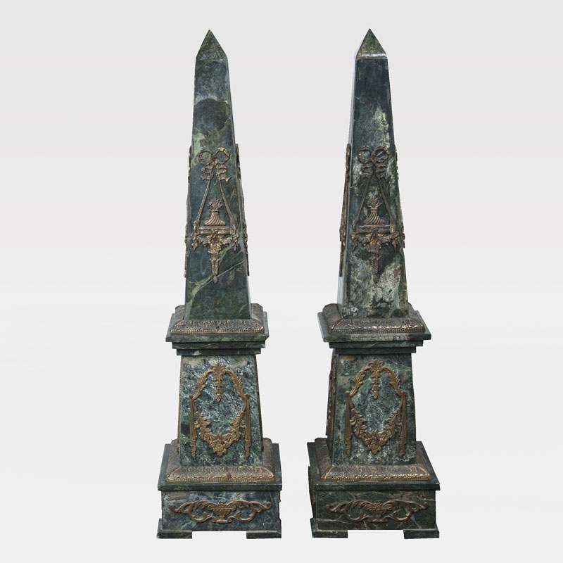 A pair of elegant Marble Obelisks