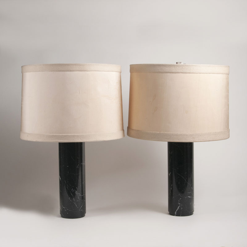 A pair of Mid Century marble table lamps