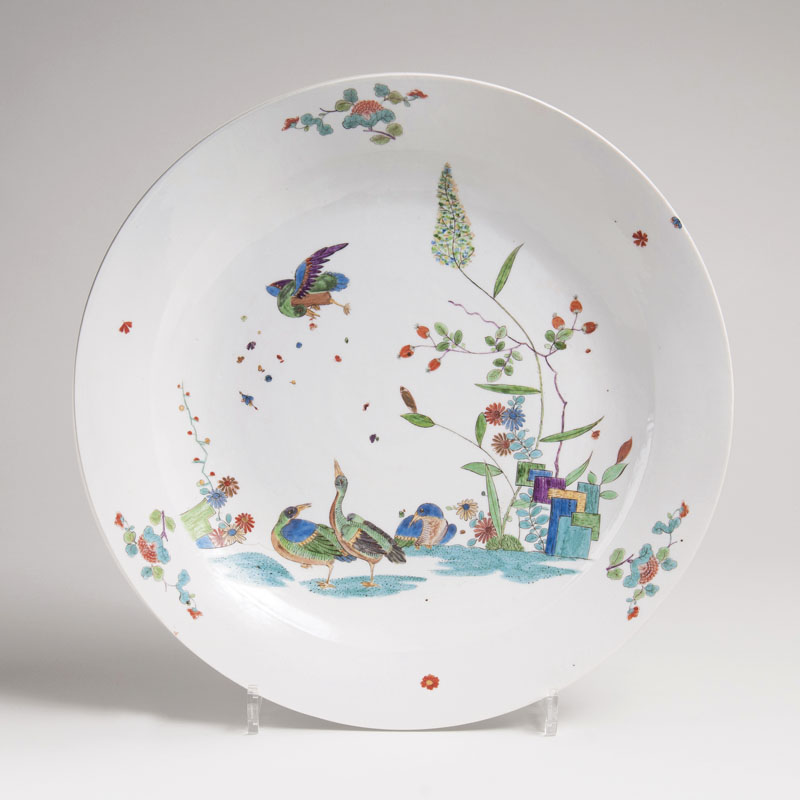 A rare large platter with canards in kakiemon style