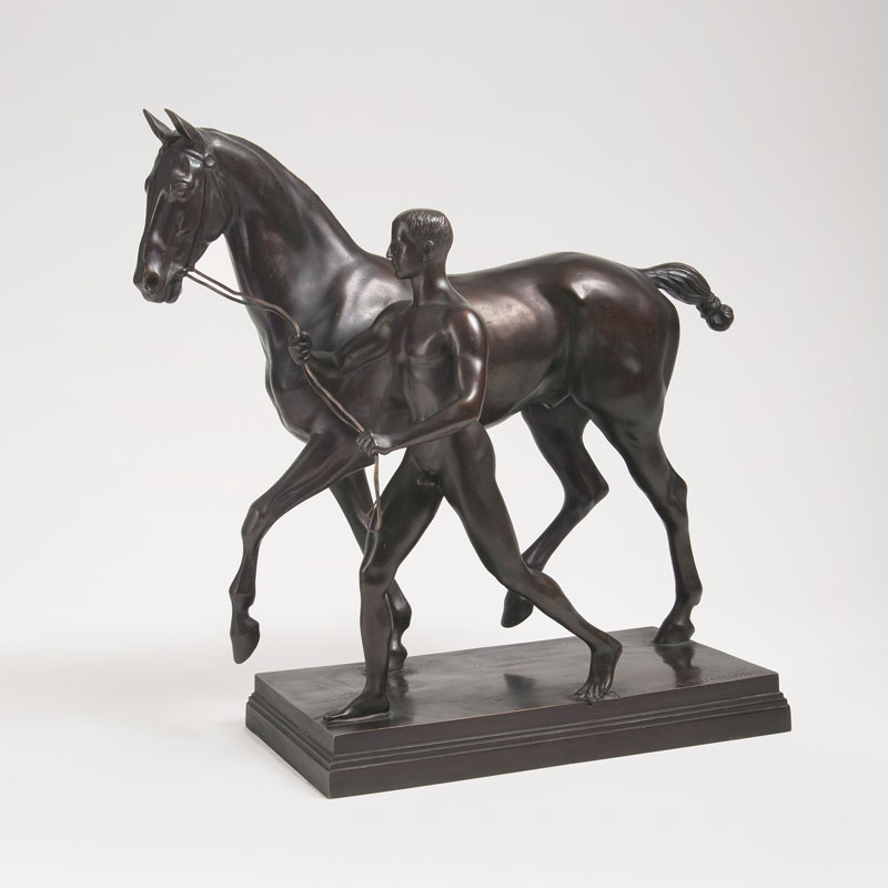A Bronze Sculpture 'Rosselenker - Man guiding a Horse'