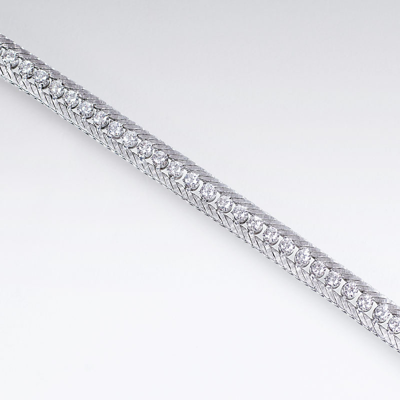 A Vintage white gold bracelet with diamonds