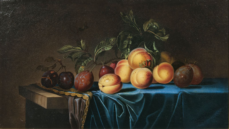 Still life with Apricots and Plums