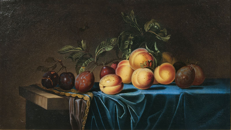 Paul Liégeois, tätig Mitte des 17. Jhs. - Still life with Apricots and Plums Still life with Apricots and Plums