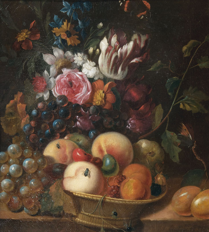 Paar Gegenstücke: Stilleben mit Früchten und Blumen