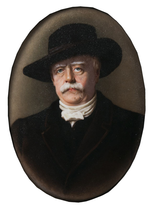 A KPM Porcelain oval Plaque 'Otto von Bismarck'