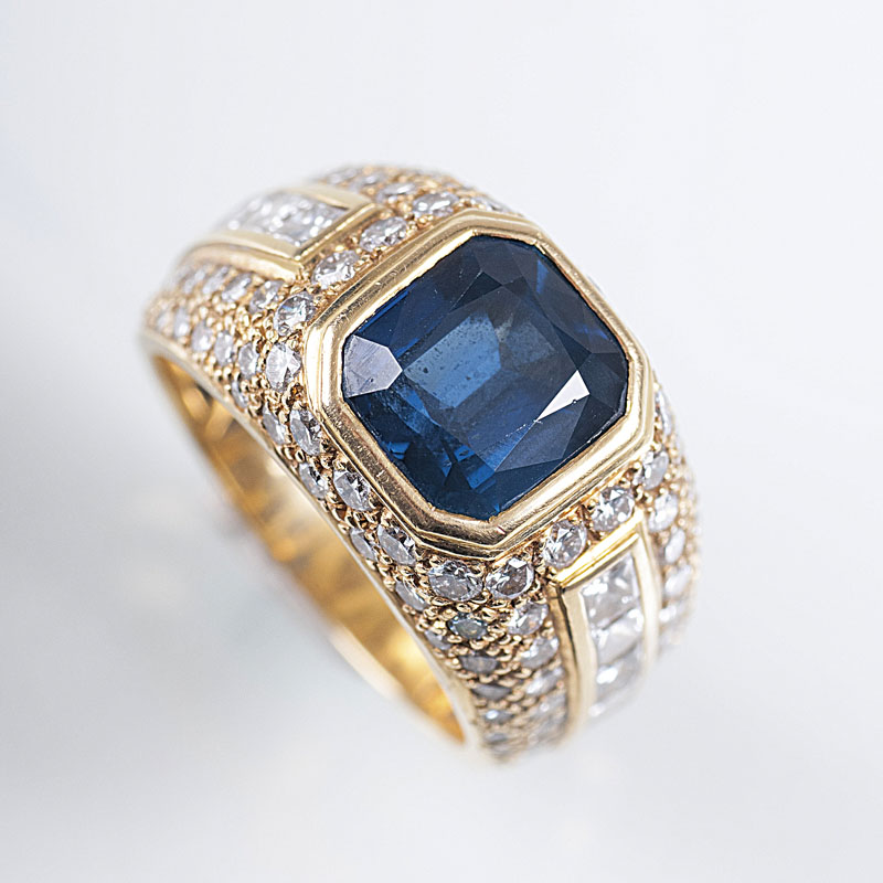 A highcarat sapphire diamond ring