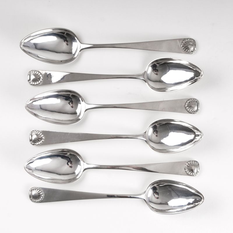 A set of 6 Biedermeier spoons
