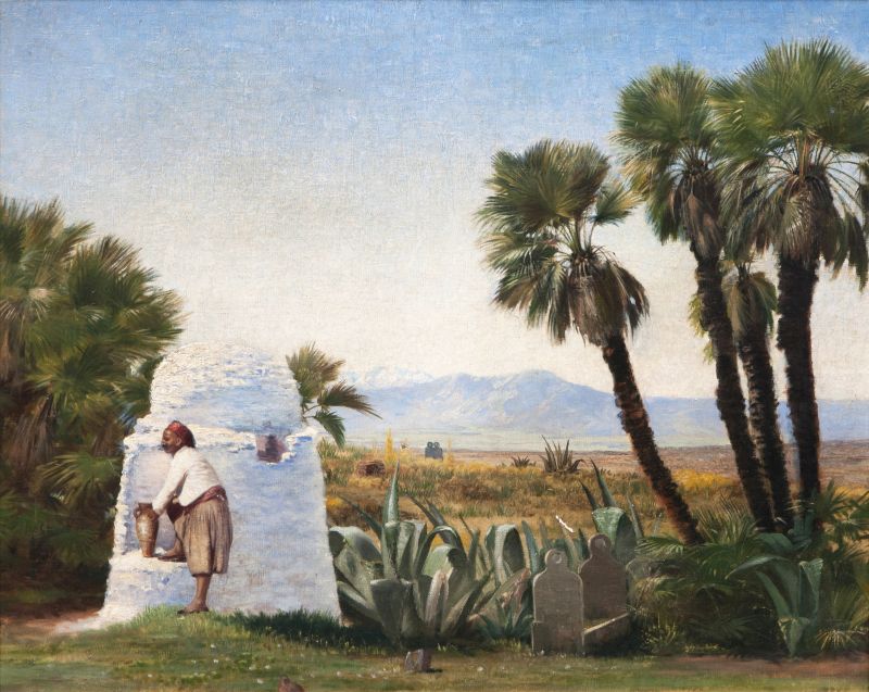 Oasis in front of the Atlas Mountains