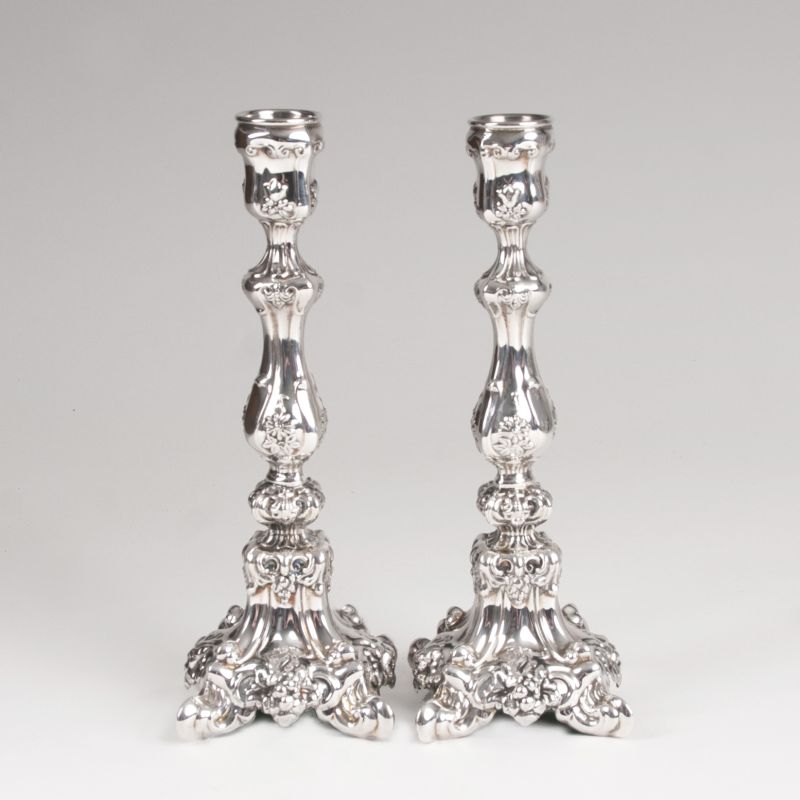 A pair candlesticks in a baroque style