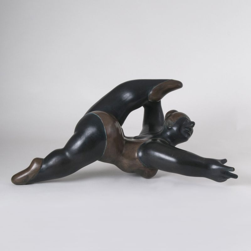 A Bronze Sculpture 'Female Acrobat'