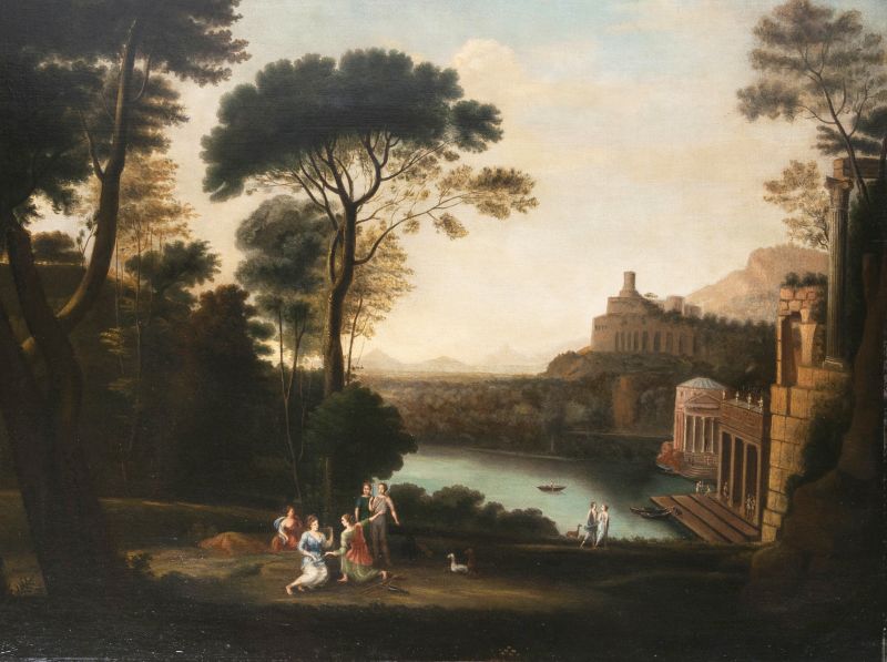 Ideal Landscape with Hunting Party of Diana