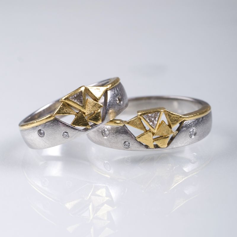Two platinum gold rings