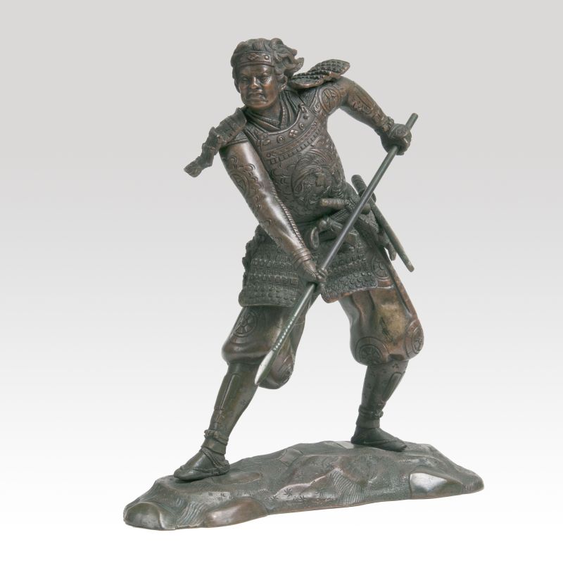 Akasofu Gyoku, tätig in Tokyo, Ende 19. Jh. - A Bronze Sculpture 'Takeda Warrior' A Bronze Sculpture 'Takeda Warrior'