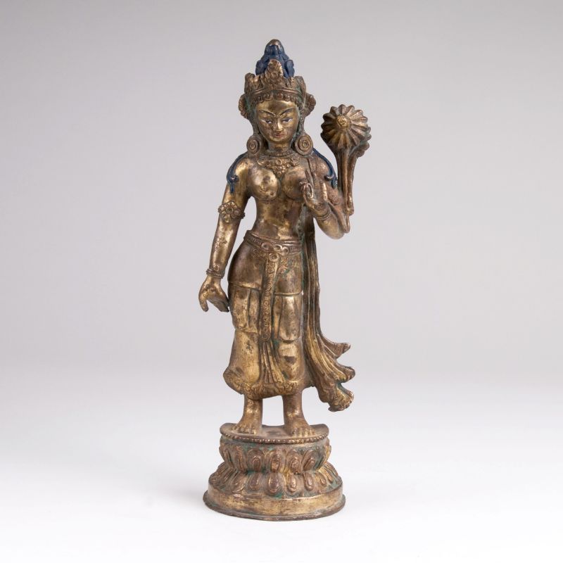 Bronze-Skulptur 'Stehende Tara'