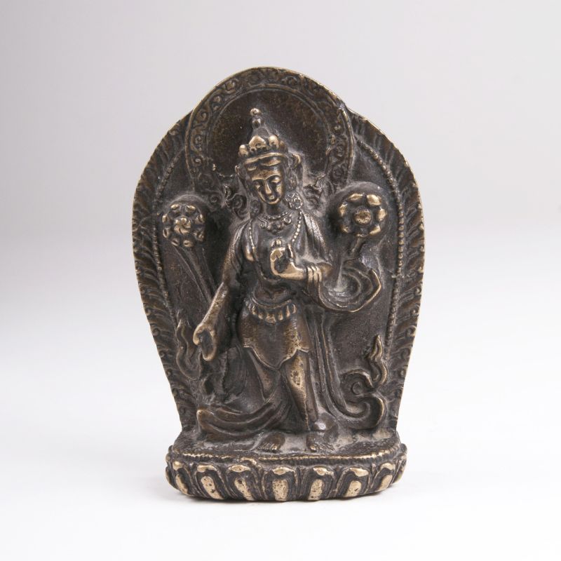 Bronze-Relief 'Stehende Tara'