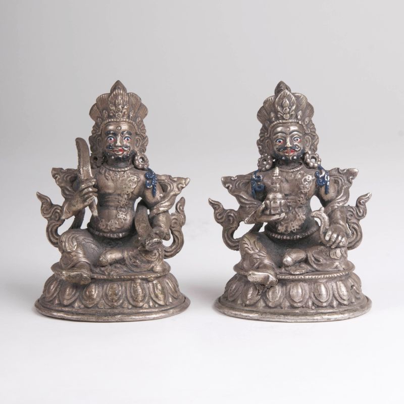 Paar Skulpturen 'Buddhistische Lokapalas'