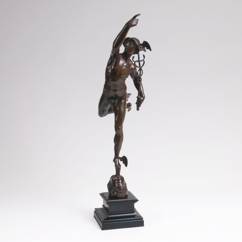 Große Bronze-Skulptur 'Merkur' nach Giambologna
