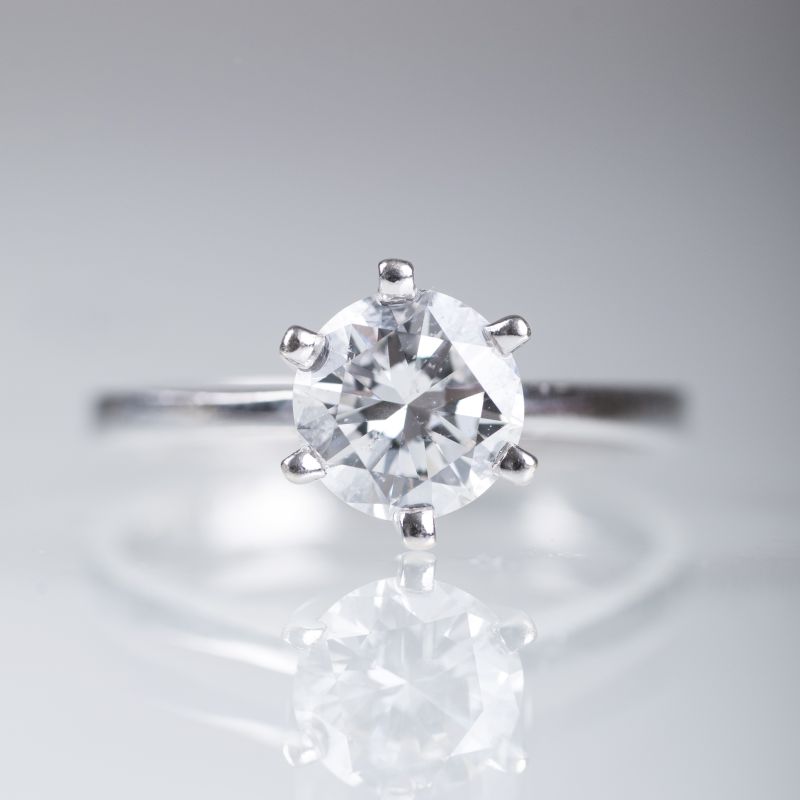 A solitaire diamond ring