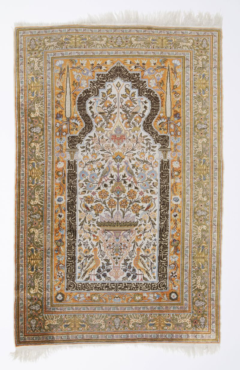 A Silk Prayer Rug 'Hereke'