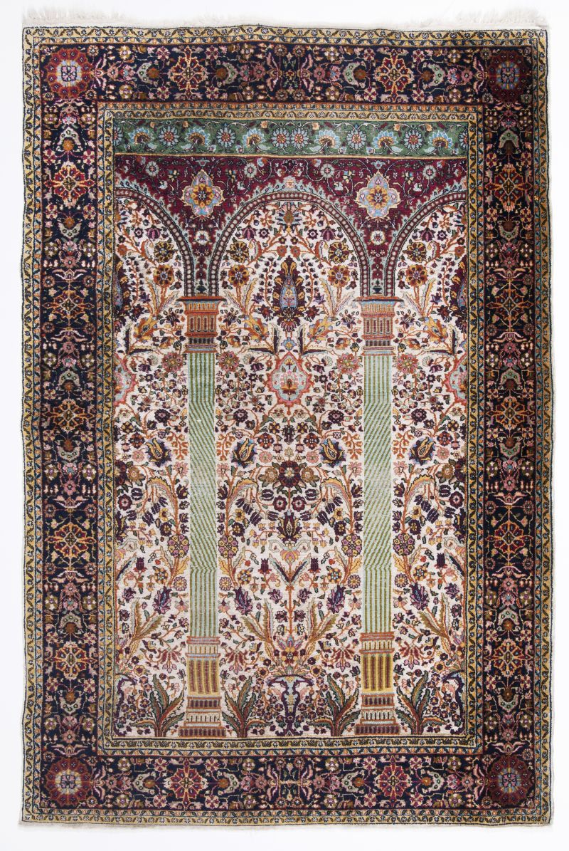 A Silk Prayer Rug 'Hereke'