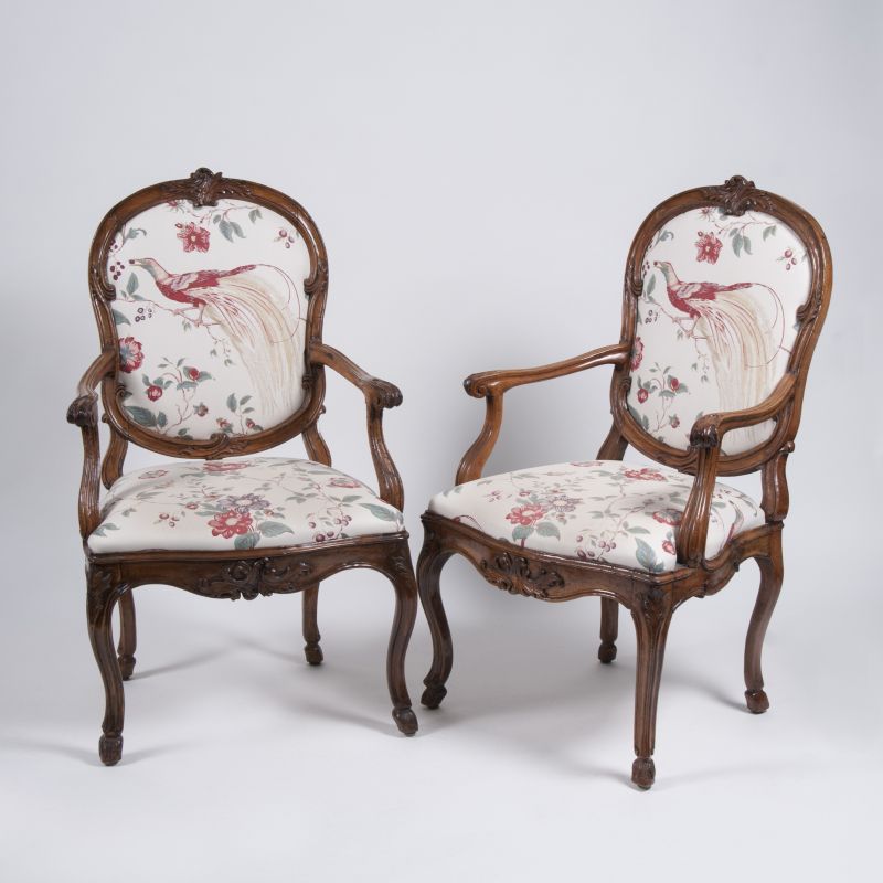 A pair of baroque armchairs