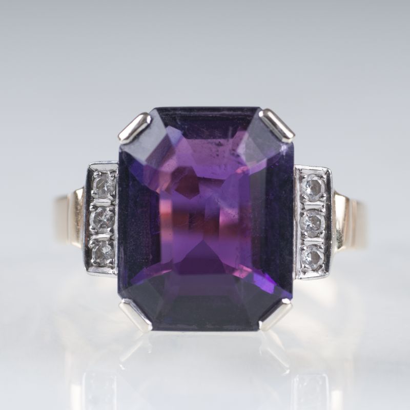 Vintage Amethyst-Brillant-Ring