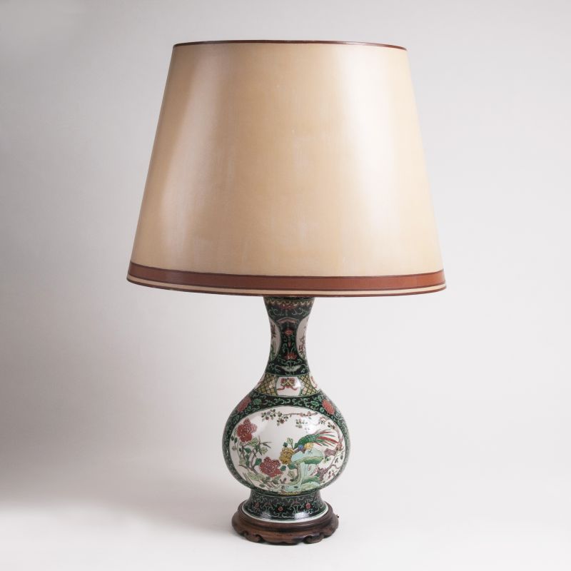 A Famille noire Garlic Vase as a Table Lamp - image 2