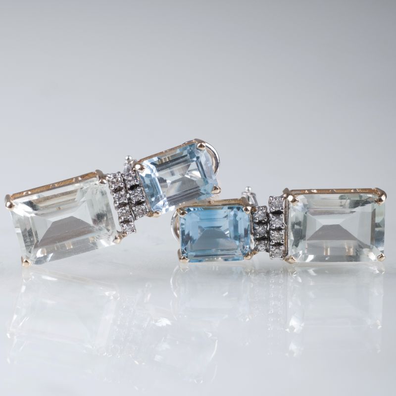 A pair of prasiolith topaz earrings