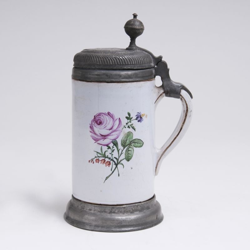 A Faience Tankard 'Red Rose'