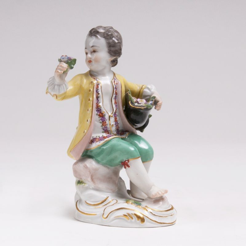 A Porcelain Figure 'Gardener with Flowers in his Hat'