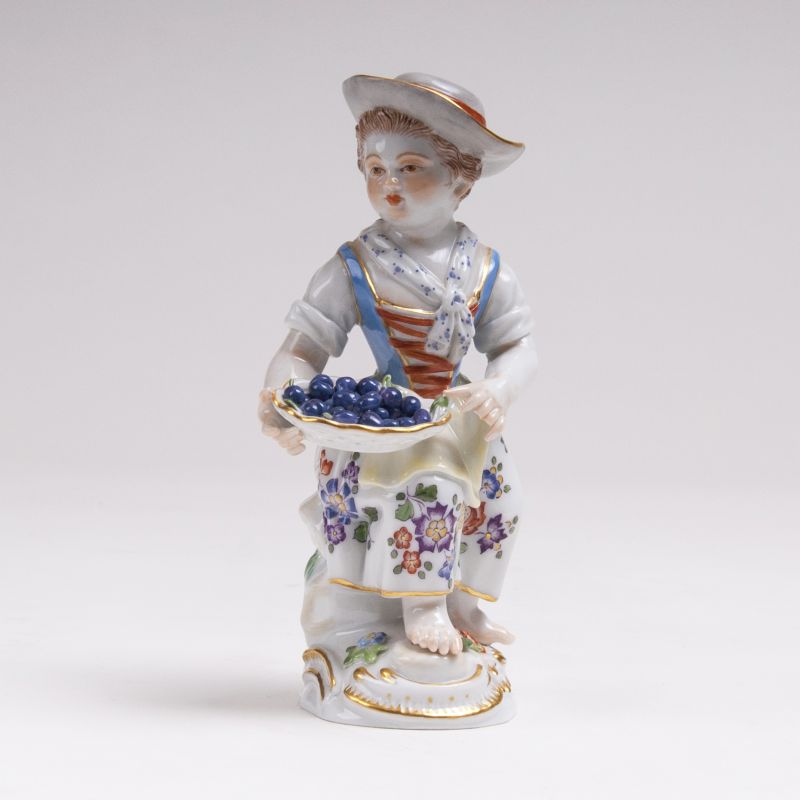 A Porcelain Figure 'Gardener with Plum Basket'