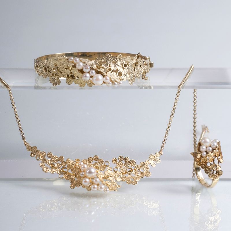 Perlen-Gold-Schmuckset