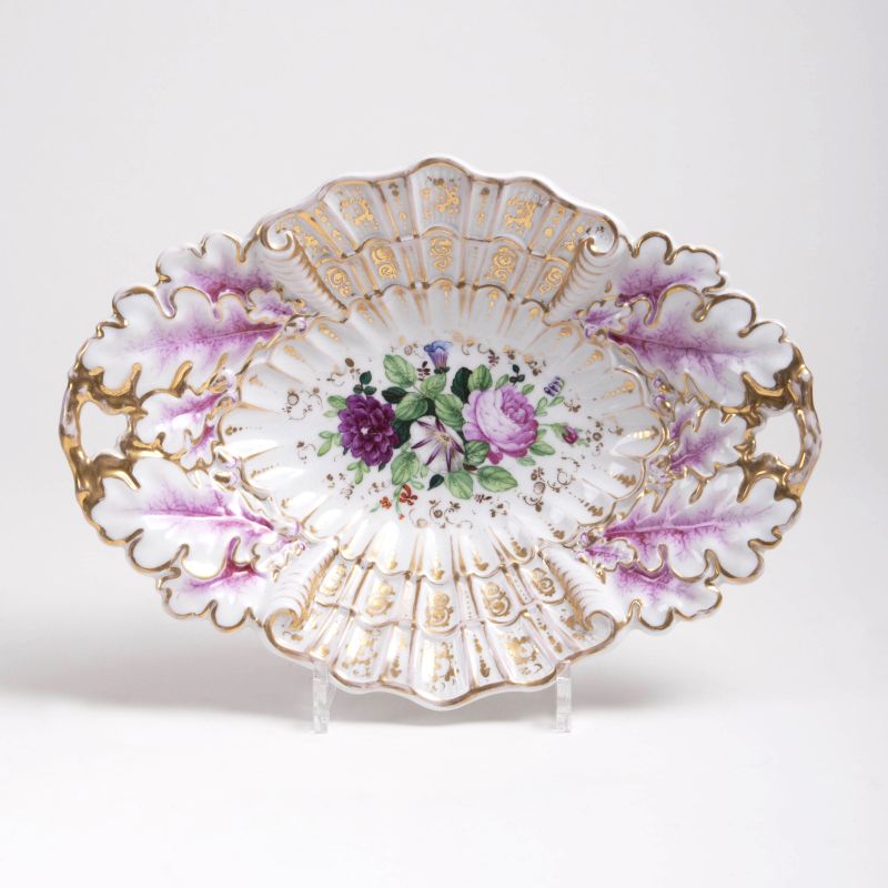 A Biedermeier Bowl with Flowers, Shell and Oak Leave Relief