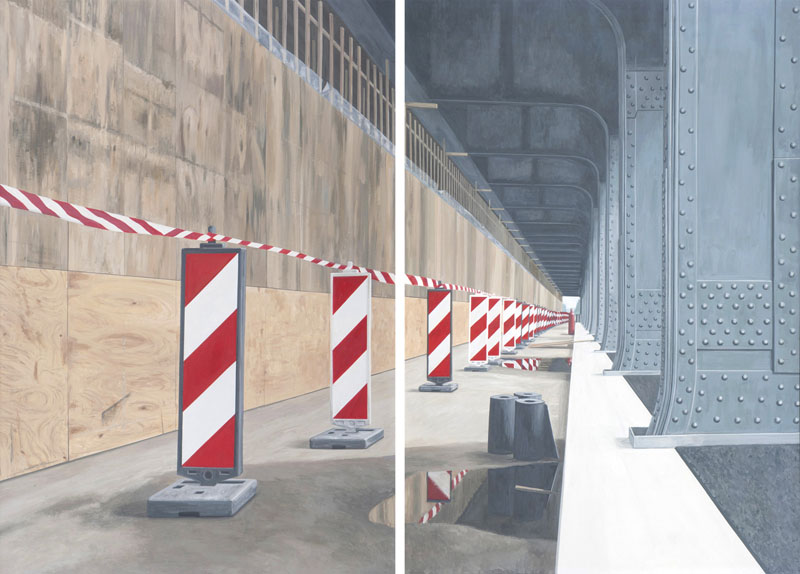Diptych: Road Works on a Bridge