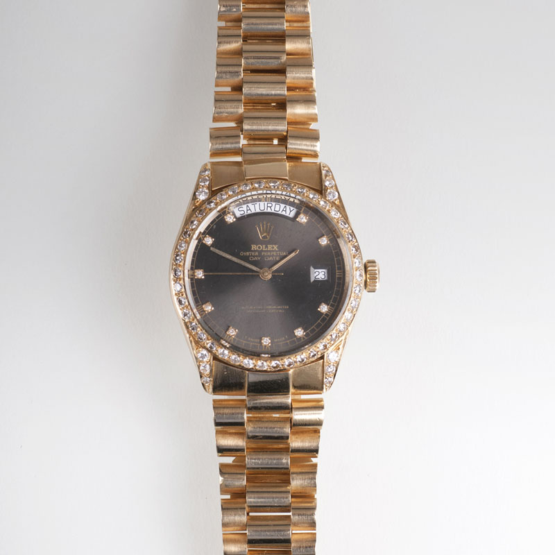A gentlemen's wristwatch  'Oyster Perpetual Day-Date' with diamonds
