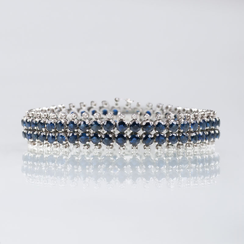Vintage Saphir-Diamant-Armband