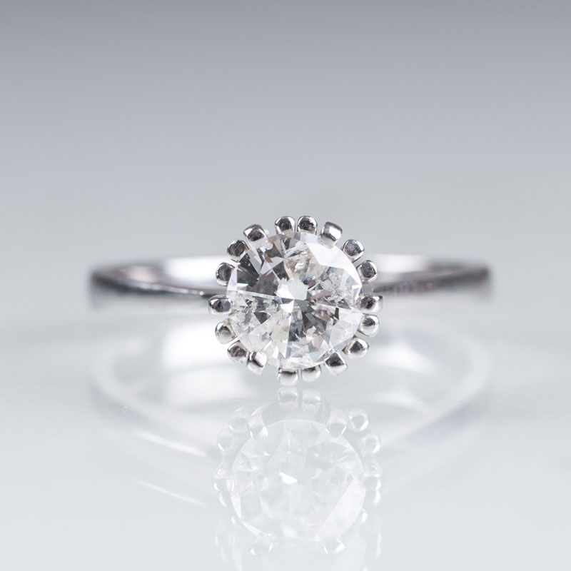 A solitaire diamond ring