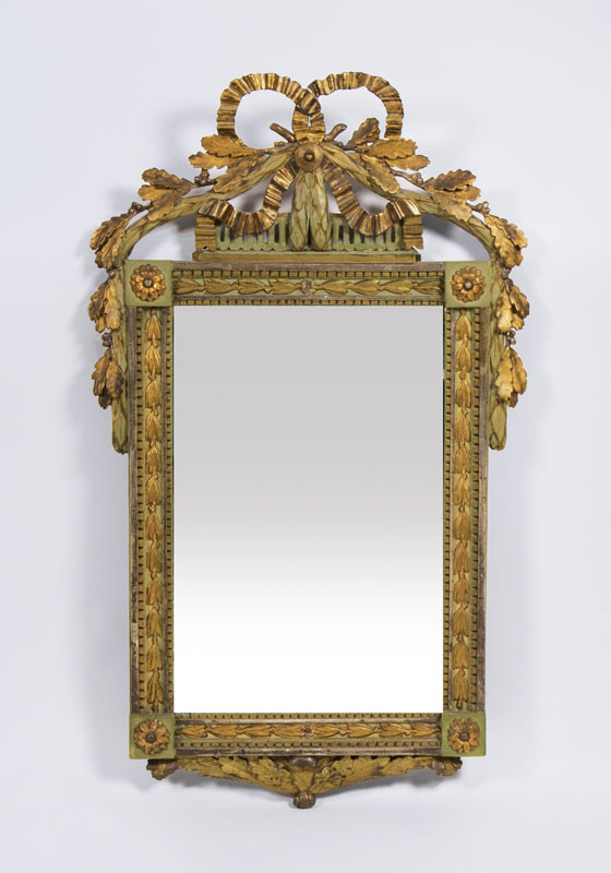 A Louis-Seize Mirror with a Crowning Ribbon