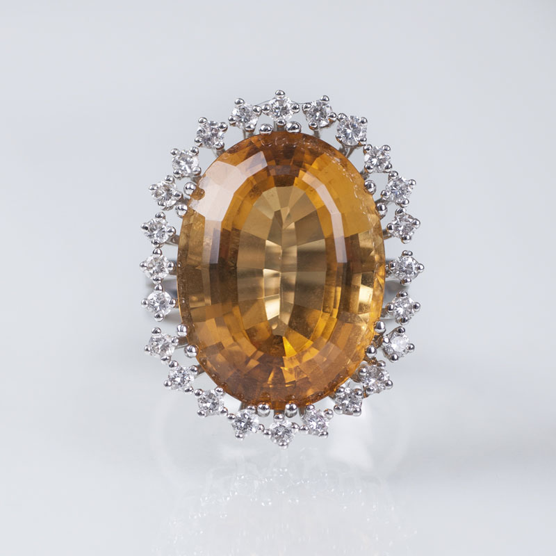 Vintage Citrin-Brillant-Ring