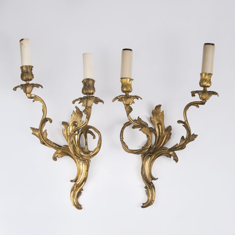 A Pair of Gilded Wall Applications in Baroque Style