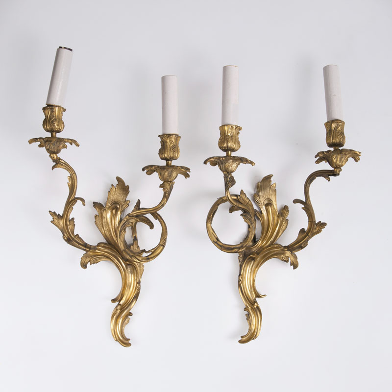 A Pair of Gilded Wall Applications in Baroque Style