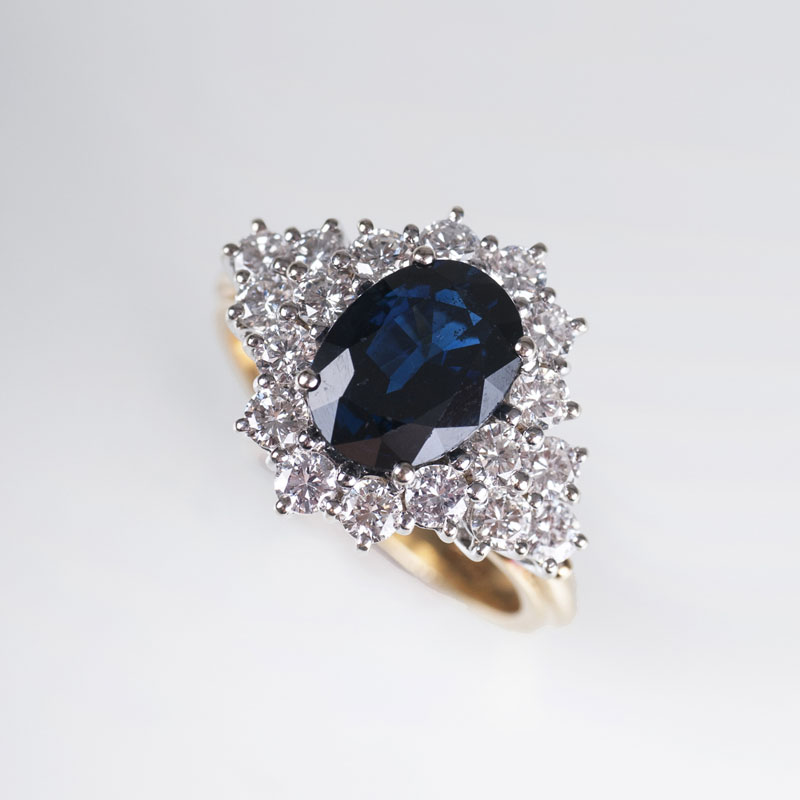 A Vintage sapphire diamond ring