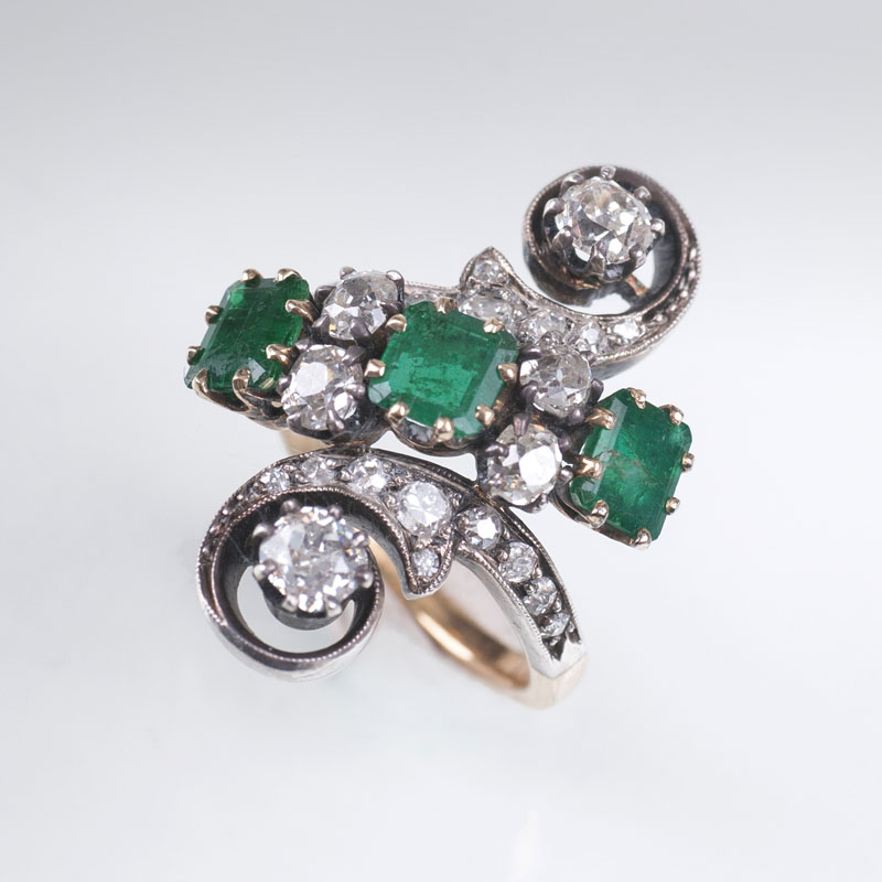 Art Nouveau Smaragd Ring