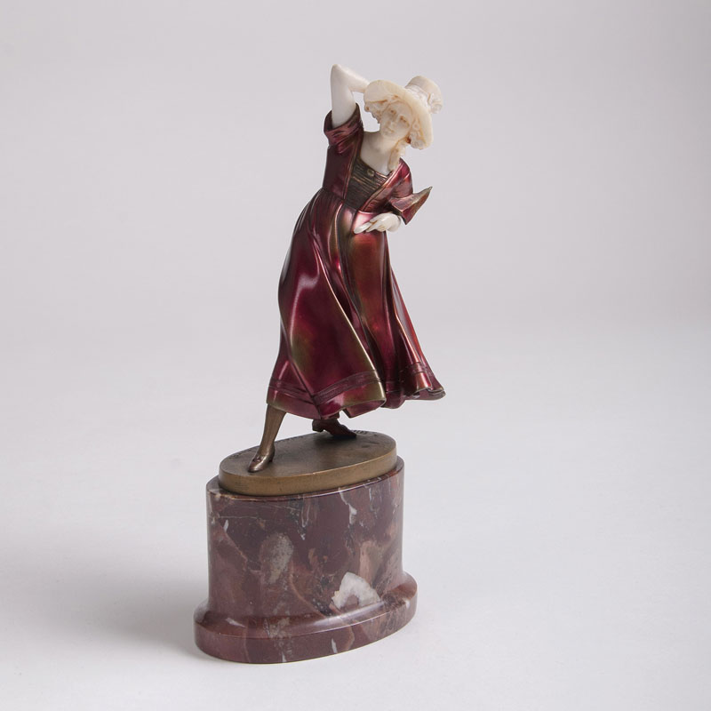 An Art Deco Chryselephantine Figure 'Wind Gust'