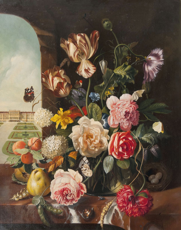 Flower Still Life, Schönbrunn in the background