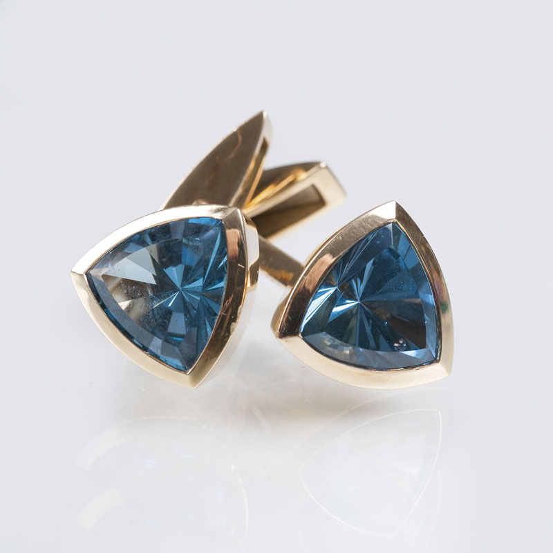 A pair of modern topaz cufflinks