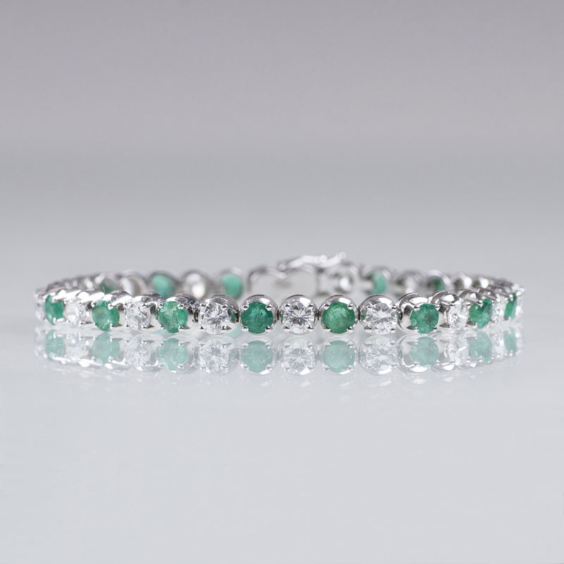 An emerald diamond bracelet